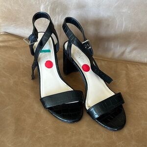 Nine West Black Croc-Embossed Heels